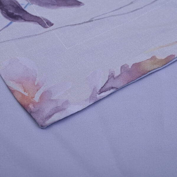 SERENITY NIGHT: 3er-Set - Bettdecke 2 Kissenbez&uuml;ge, Blumenwiese, Wei&szlig; und Lila&nbsp; image number 4