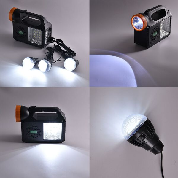 Multifunktionale Solar-Taschenlampe, 21,5x8x16,5cm, Schwarz image number 2