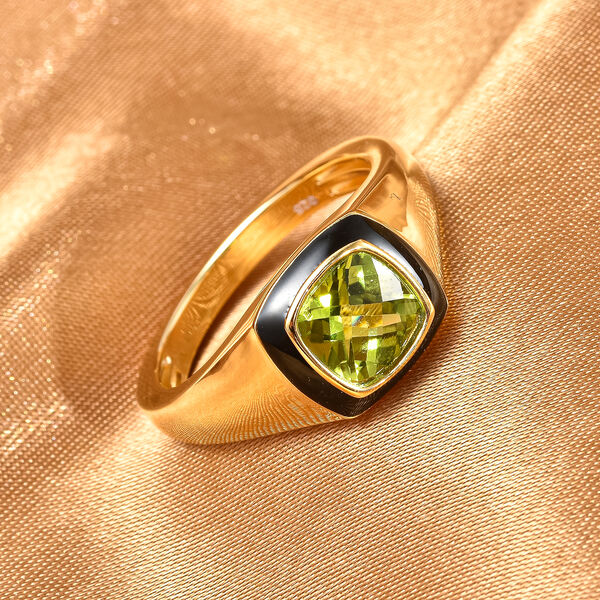 Peridot Solit&auml;r emaillierter Ring - 1,75 ct. image number 1