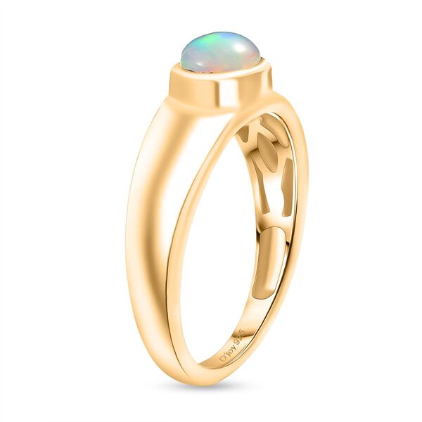 D'Joy AA Natürlicher, äthiopischer Welo Opal Ring 925 Silber 750 Gelb Vergoldet (Größe 18.00) ca. 0,53 ct image number 4
