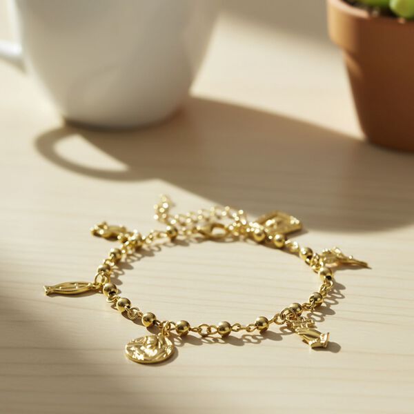 Reiner Edelstahl IP-Gelbbeschichtung Armband ca. 19 cm ca. 12,20g image number 1