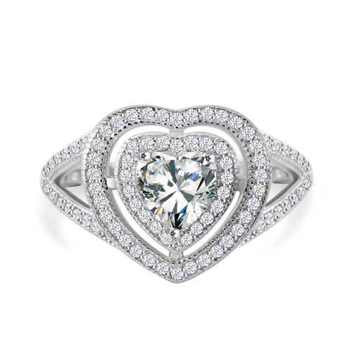 LUSTRO STELLA -Weißer Zirkonia Ring 925 Silber rhodiniert (Größe 17.00) image number 0