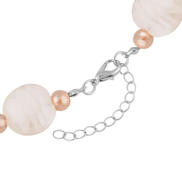 Wei&szlig;e Glas-Perlen 53,25cm Halskette und flexibles Armband im Murano-Stil image number 4