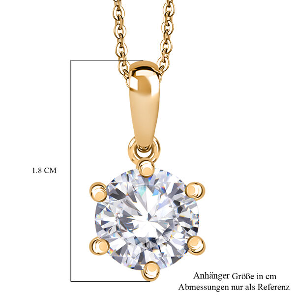 D'Joy Moissanit Anh&auml;nger mit 50cm Kette, 925 Silber vergoldet - 1,80 ct. image number 7