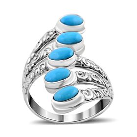 Royal Bali - Sleeping Beauty Türkis Ring, 925 Silber (Größe 16.00) ca. 2.46 ct