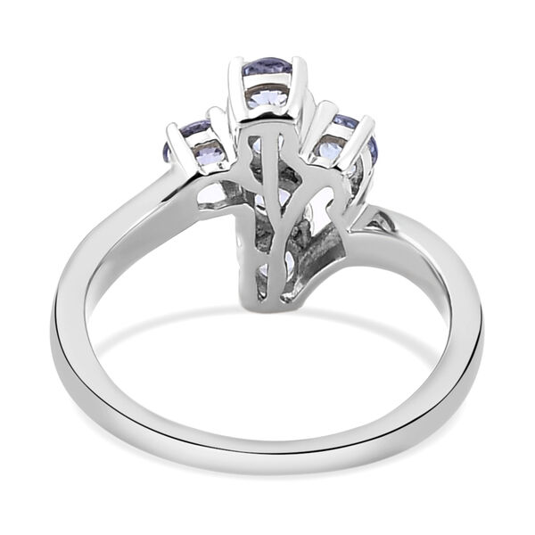Tansanit Kreuz-Ring, 925 Silber platiniert  ca. 0,77 ct image number 6