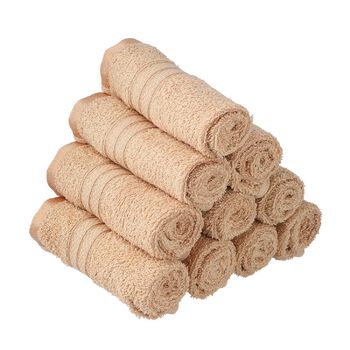 10er-Set 100% &auml;gyptische Baumwoll-Frotteehandt&uuml;cher, Beige