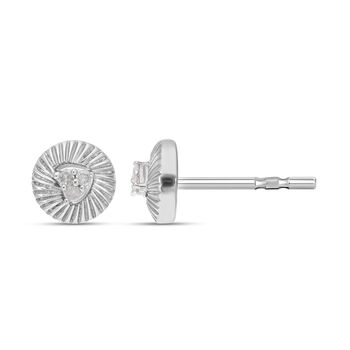 Wei&szlig;e Diamant Ohrstecker, 925 Silber platiniert ca. 0.05 ct