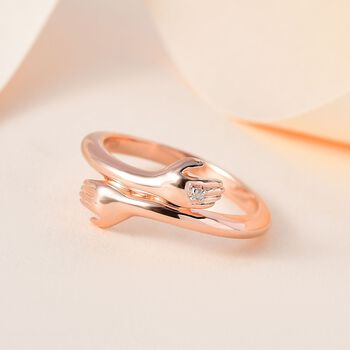 Wei&szlig;er Diamant P3 Ring, 925 Silber ros&eacute;vergoldet (Gr&ouml;&szlig;e 17.00) ca.