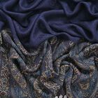 Jacquard gewebter Schal mit Paisley-Bordüre, blau image number 4