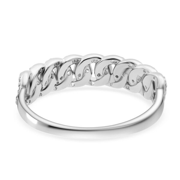 Lustro Stella weißer Zirkonia Ring im Kettenstil image number 5