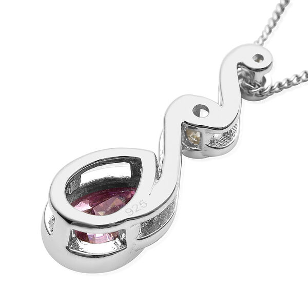 Rosa und wei&szlig;er Moissanit-Anh&auml;nger mit 45cm Kette - 0,75 ct. image number 5