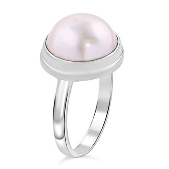 Royal Bali Kollektion- Wei&szlig;er Mabe Perle Ring