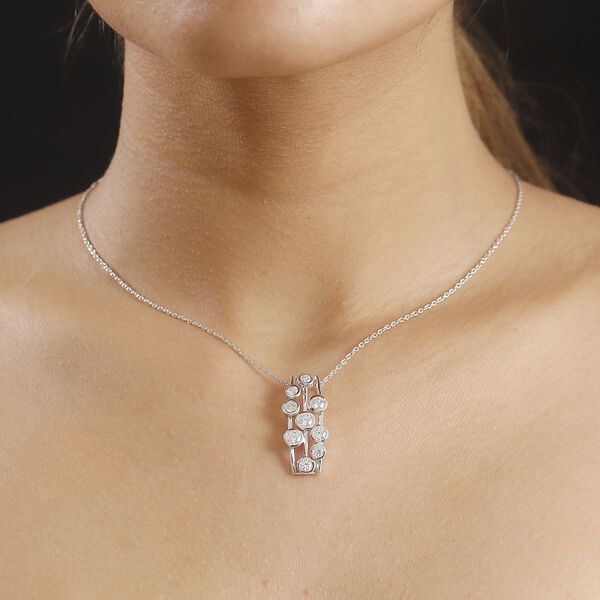 Moissanit Anhänger mit Kette, 925 Silber rhodiniert ca. 1.80 ct image number 3