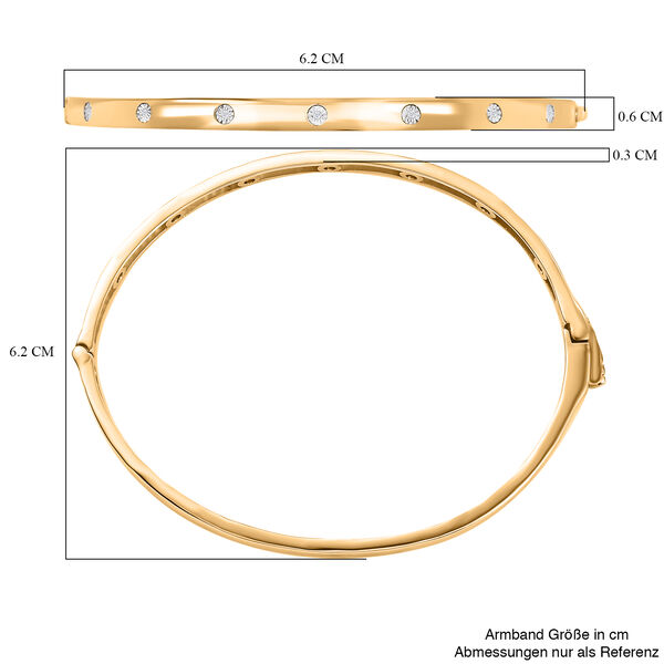 Armreif mit Diamantakzenten in Goldton, 19 cm image number 6