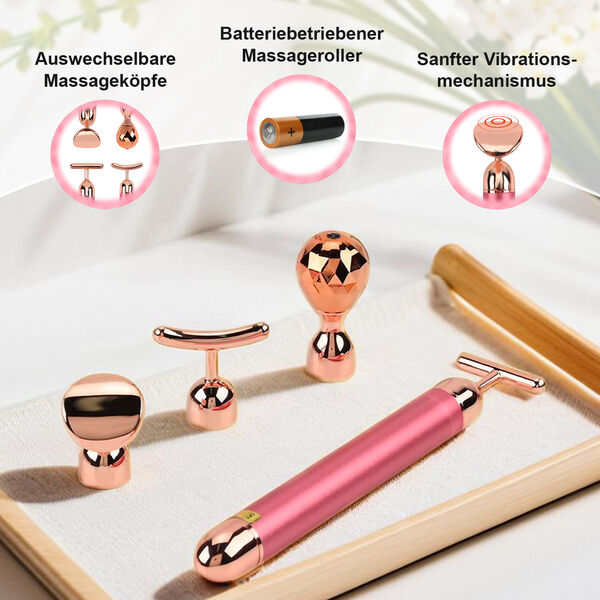 4-in-1 Gesichtsroller-Massager, Ros&eacute;gold image number 2