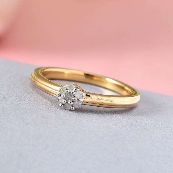 Diamant Ring 925 Silber 585 Vergoldet image number 2