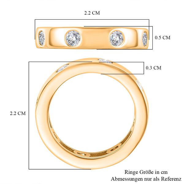 Moissanit Ring, 925 Silber Gelbgold Vermeil - 0,83 ct. image number 7