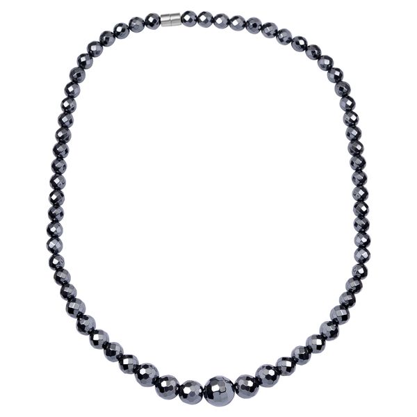 3er Set Hämatit Halskette, flexibles Armband und Ohrringe Schmuckset image number 3