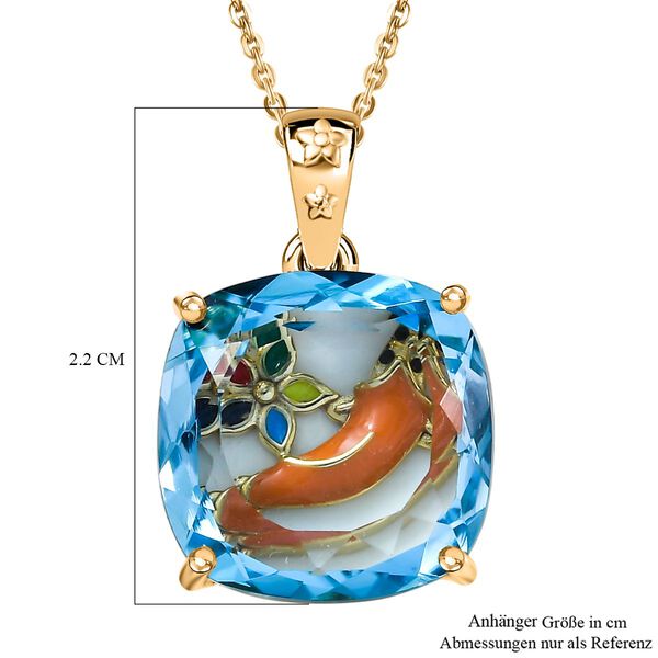 GP Trionfo Kollektion- Himmelblauer Topas und Kanchanaburi blauer Saphir Anhänger mit 45cm Kette - 12,78 ct. image number 8