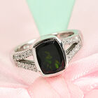 Natürlicher Chromdiopsid und Zirkon Ring 925 Silber platiniert  ca. 2,75 ct image number 1