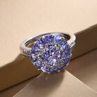 Tansanit und weißer Zirkon-Ring, 925 Silber platiniert  ca. 2,03 ct image number 1