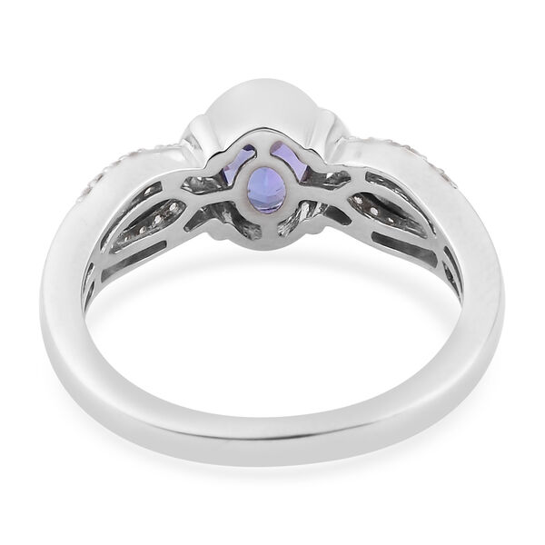 Tansanit und Zirkon-Ring, 925 Silber platiniert  ca. 1,09 ct image number 6
