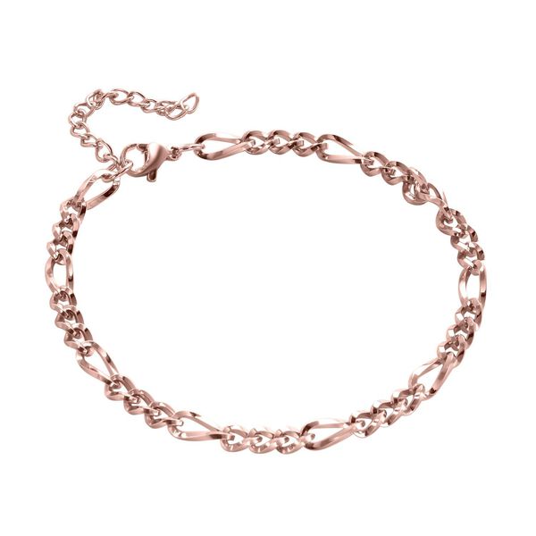 Figaro-Armband, ca. 19 cm, Edelstahl, roséfarben image number 3