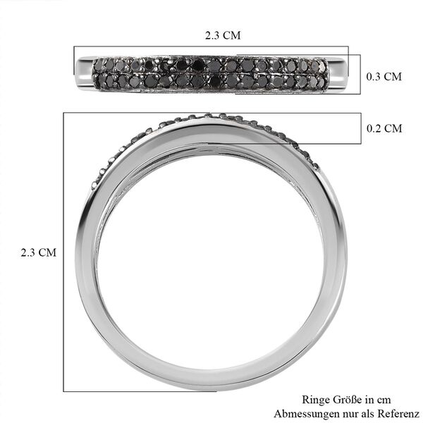 Schwarzer Diamant Ring, 925 Silber platiniert (Gr&ouml;&szlig;e 16.00) ca. 0,20 ct image number 7
