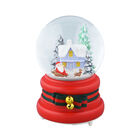 Schneekugel mit Musik und Licht, Weihnachtsmann und Haus, Größe: 15x10 cm  image number 0