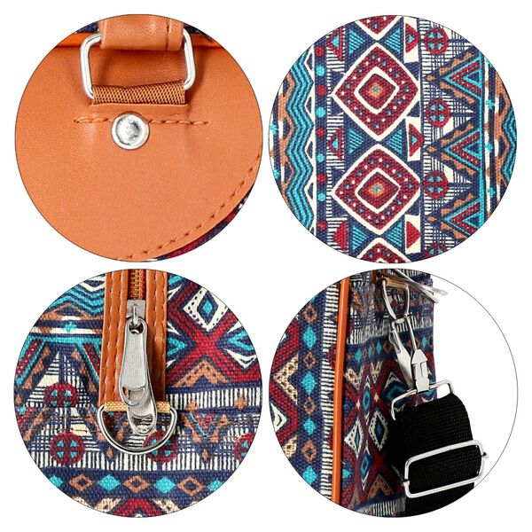 Boho Stil Handtasche, Blau und Mehrfarbig image number 6