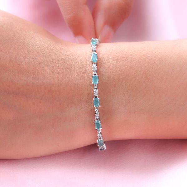 Grandidierit und weißes Zirkon Armband, ca. 19 cm, 925 Silber platiniert ca. 5.36 ct image number 3