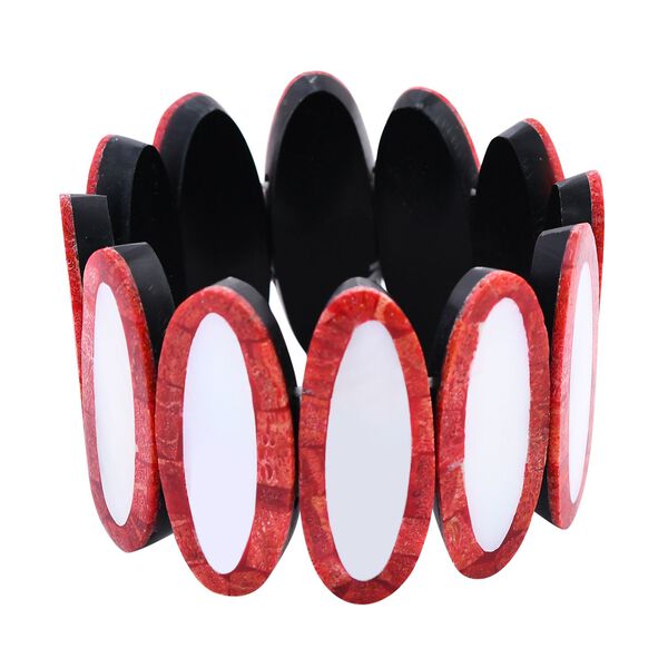 Perlmutt, Koralle Armband Flexibel cm  ca. 0.10 ct image number 0
