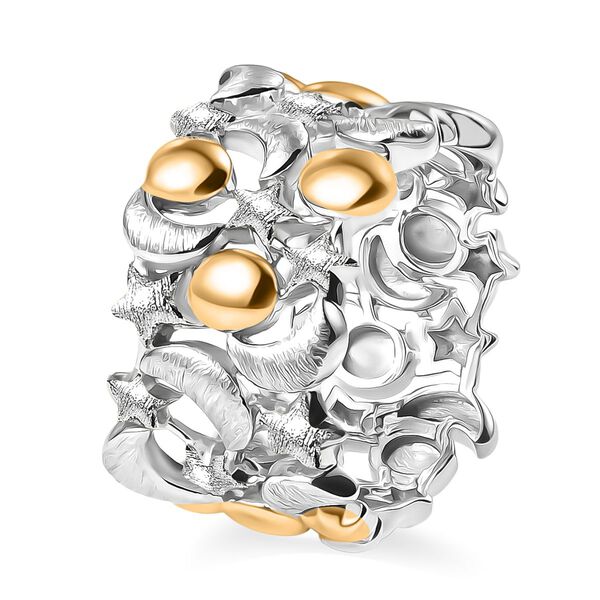 GP - Kanchanaburi Blauer Saphir Ring 925 Silber vergoldet und platiniert (Größe 21.00) image number 6