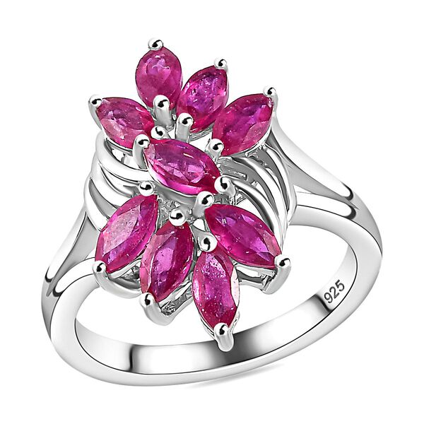 Afrikanischer Rubin (Fissure gef&uuml;llt) Ring 925 Silber rhodiniert (Gr&ouml;&szlig;e 18.00) ca. 1,62 ct image number 4