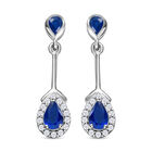 Tansanische, blaue Spinell (DIF)-Ohrringe, 925 Silber platiniert ca. 1,56 ct