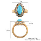 Natürlicher Sleeping Beauty Türkis und Zirkon Halo Ring 925 Silber 585 Vergoldet image number 4