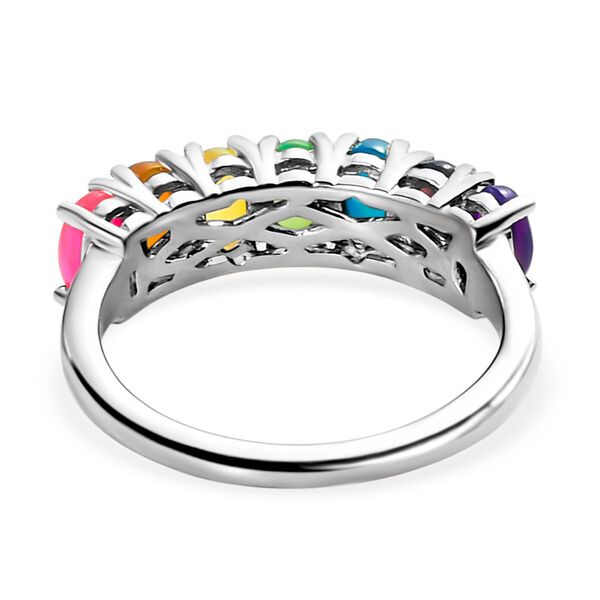 Mehrfarbiger Opal-Ring, 925 Silber platiniert  ca. 1,11 ct image number 6