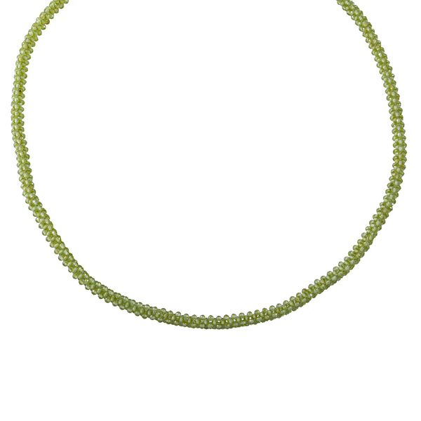 Nat&uuml;rliche Peridot-Halskette, ca. 50 cm, 925 Silber rhodiniert, ca. 90.00 ct image number 3