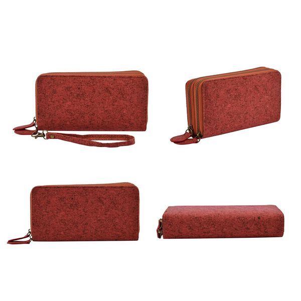 Kork-Brieftasche mit RFID Schutz, Gr&ouml;&szlig;e 19x4x10 cm, Korall image number 4