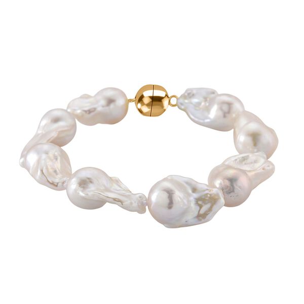 D'Joy AAAA wei&szlig;es Barockperle 23cm Armband