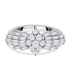 LUXORO SGL zertifizierter I1 G-H Diamant Ballerina-Ring in 585 Weißgold - 1 ct.