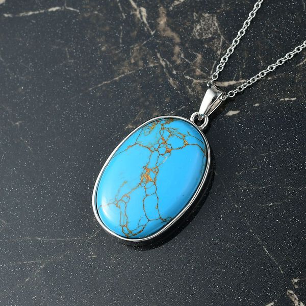 EverTrue blauer Türkis Anhänger mit 50cm Kette - 29 ct. image number 2