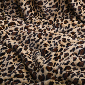 Kunstfell Decke mit Leopardenmuster, Kamel