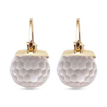 Wei&szlig;e Kristall-Ohrringe, reines Messing