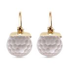 Weiße Kristall-Ohrringe, reines Messing