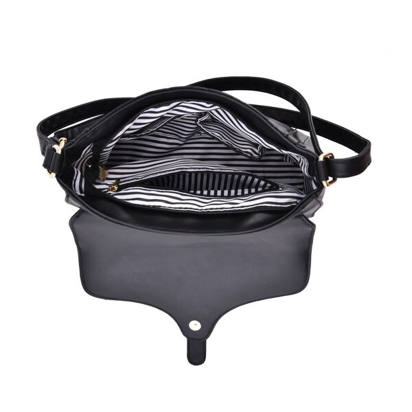 Umhängetasche aus Kunstleder, 27x9,3x18cm, Schwarz image number 6