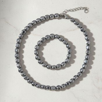 Terahertz Schmuckset 316L Edelstahl ca. 370.00 ct