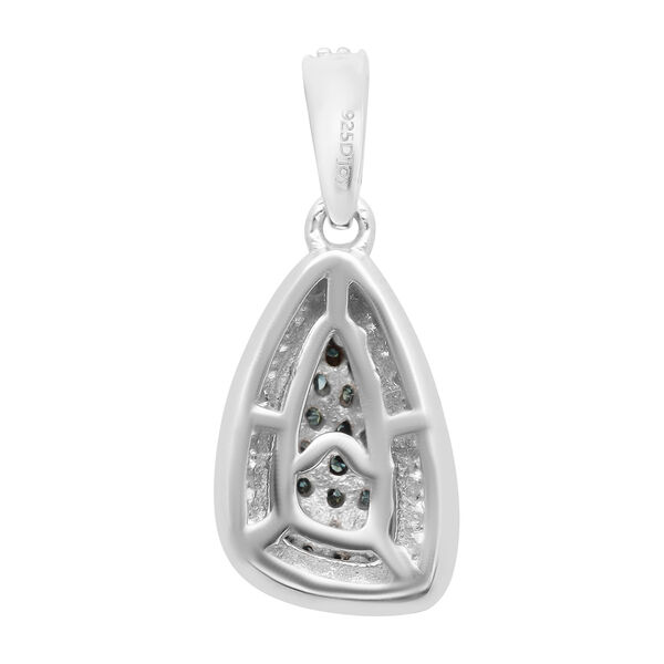 Blauer Diamant Anh&auml;nger 925 Silber platiniert ca. 0,33 ct image number 5