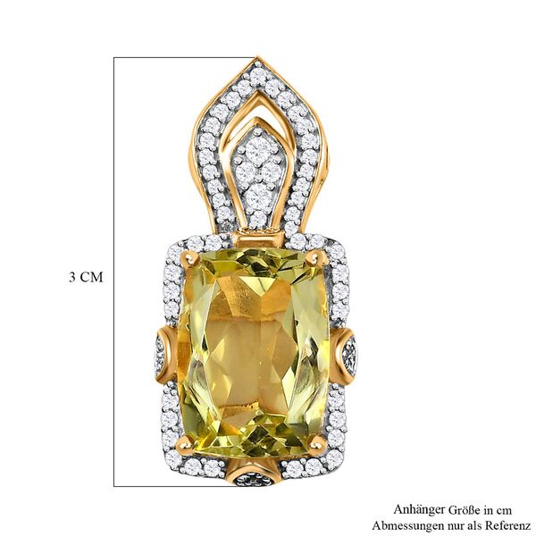 AA Ouro Verde Quarz und Zirkon Anh&auml;nger - 7,63 ct. image number 6